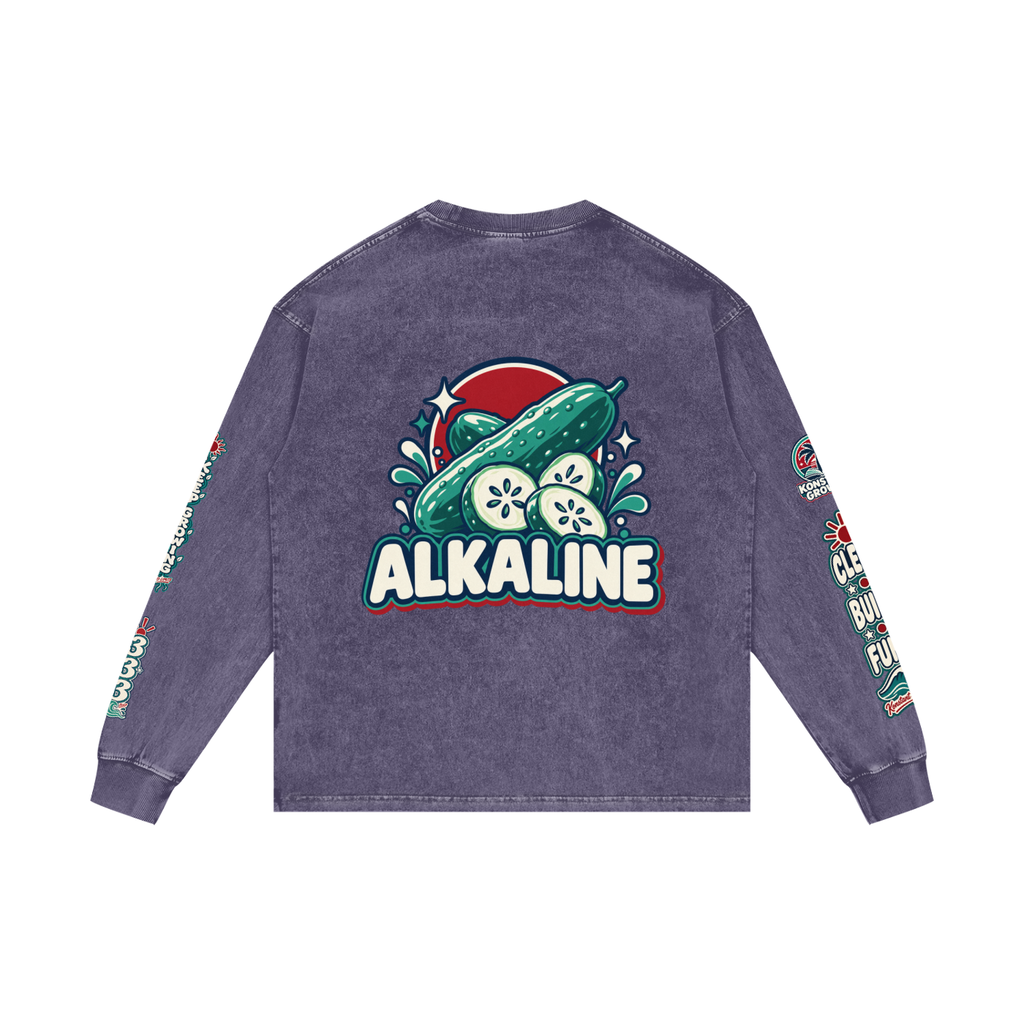 Acid Wash Oversize Long Sleeve T-Shirt