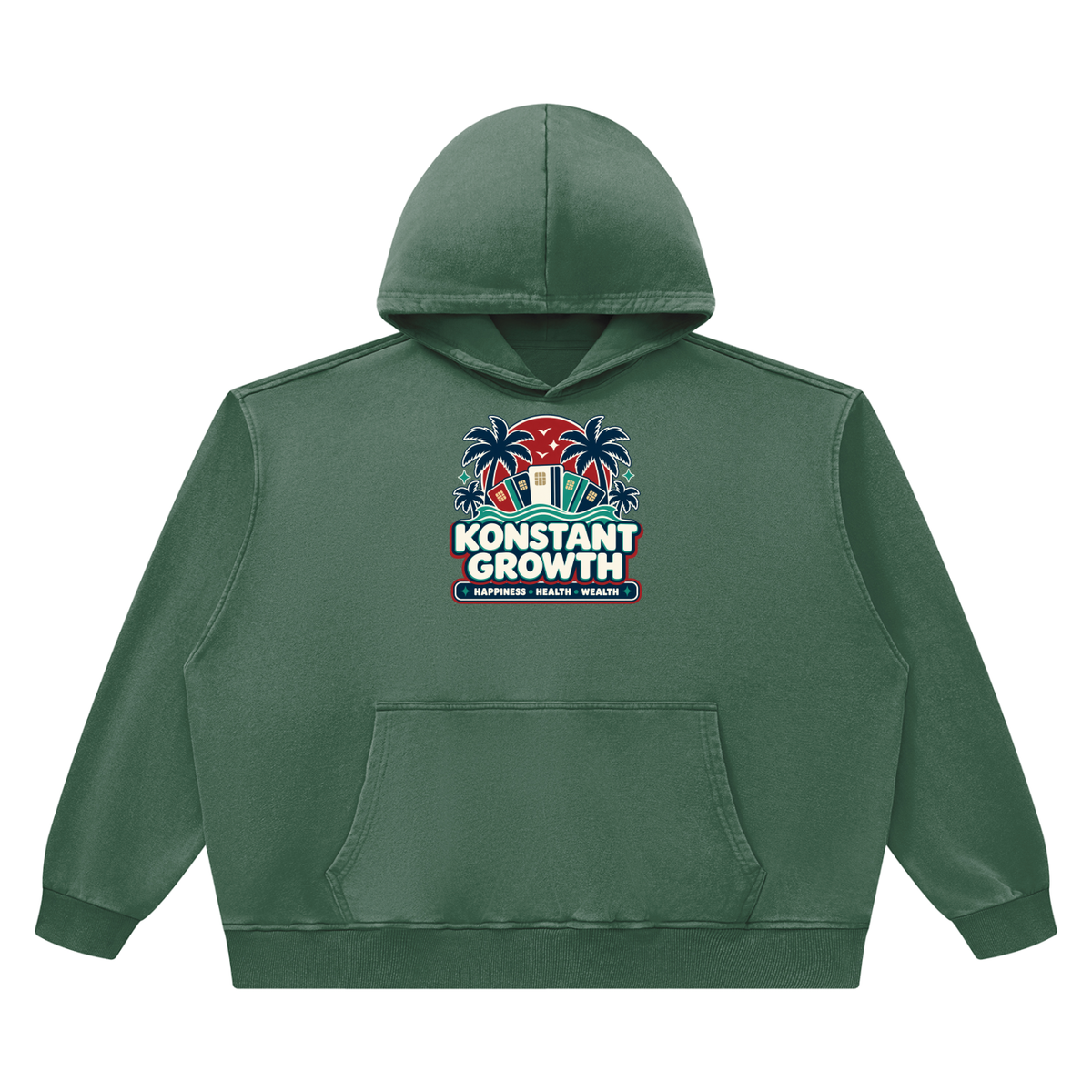 Konstant Growth Vintage — Unisex Heavyweight Vintage Wash Boxy Hoodie ODMPOD
