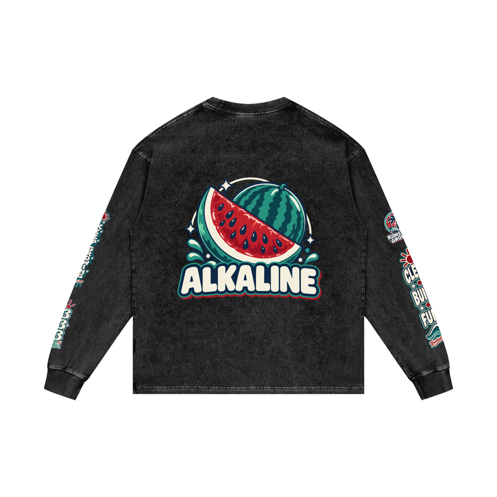 Acid Wash Oversize Long Sleeve T-Shirt