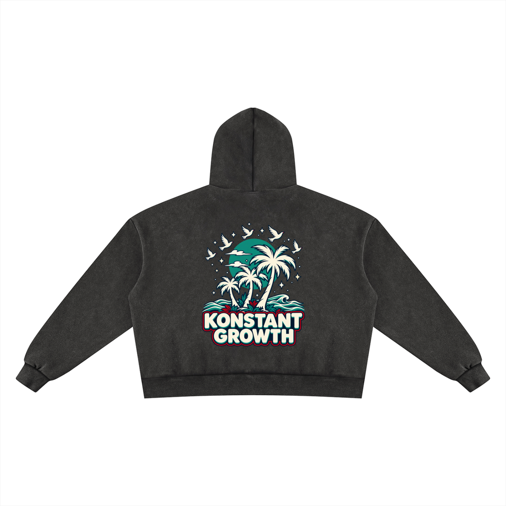 Unisex Vintage Wash Fleece Boxy Hoodie ODMPOD
