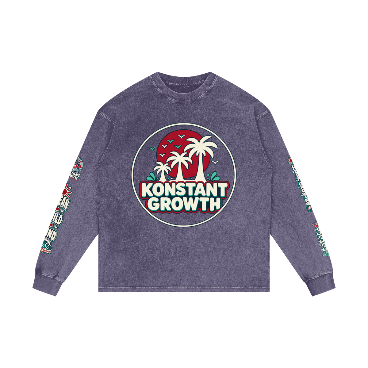 Konstant Growth Vintage — Alkaline Watermelon Acid-Wash Long-Sleeve Tee ODMPOD