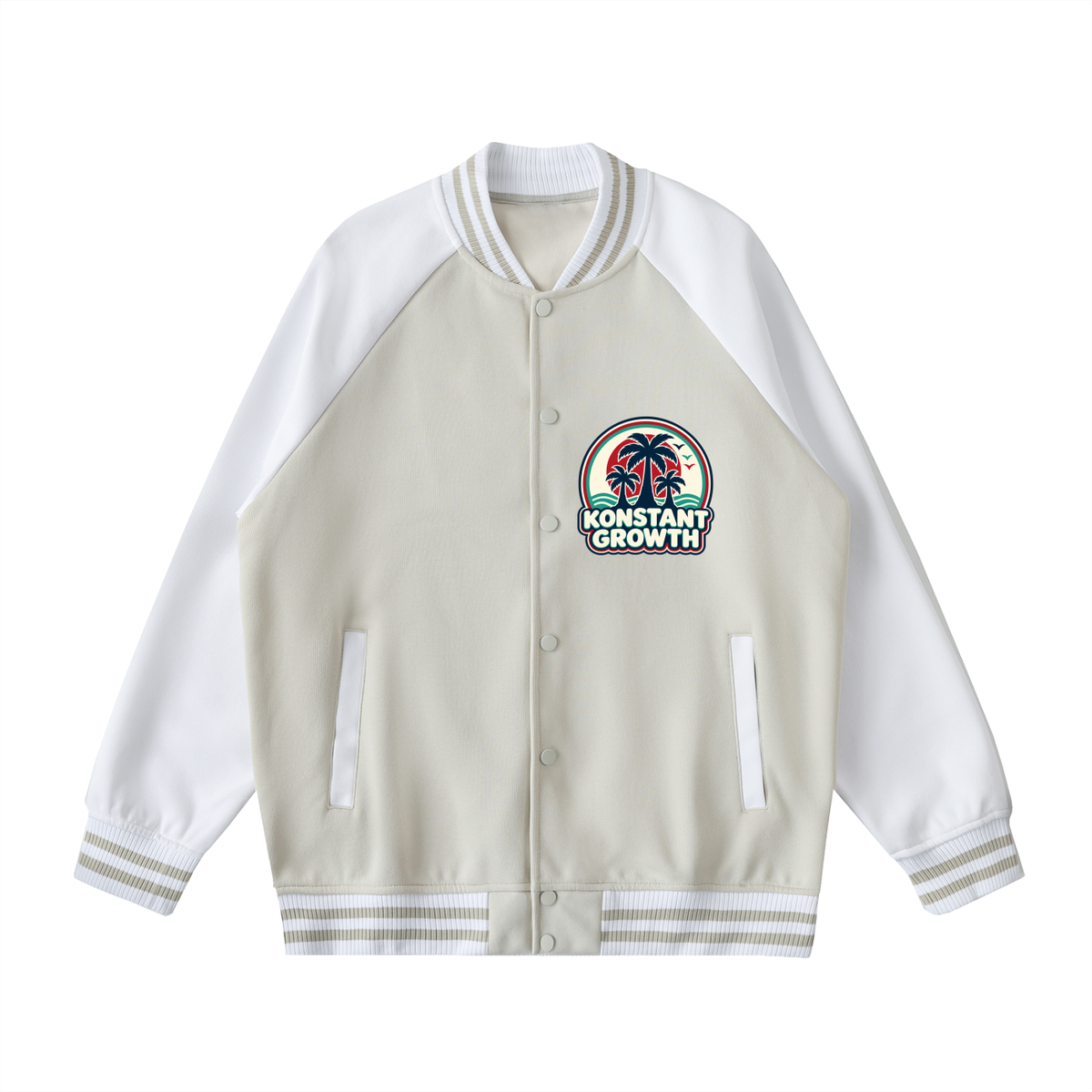 Konstant Growth Vintage — Two Tone Raglan Sleeve Varsity Jacket ODMPOD