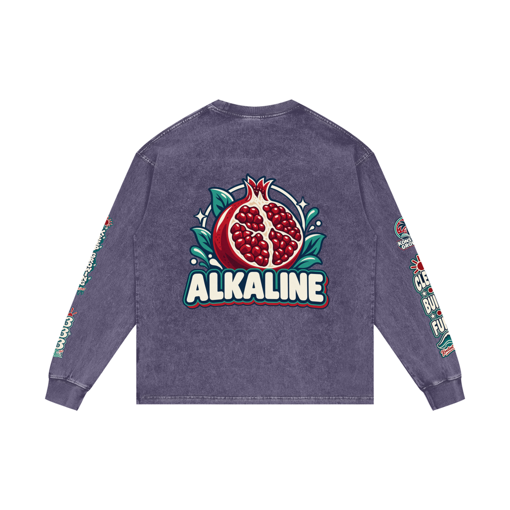 Konstant Growth Vintage — Pomegranate Acid Wash Long Sleeve Tee