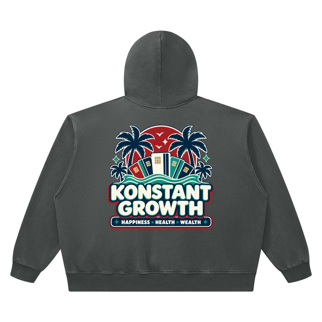 Konstant Growth Vintage — Unisex Heavyweight Vintage Wash Boxy Hoodie