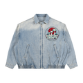 Unisex Vintage Wash Full-Zip Denim Jacket ODMPOD