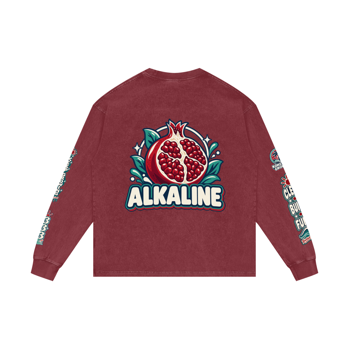 Konstant Growth Vintage — Pomegranate Acid Wash Long Sleeve Tee