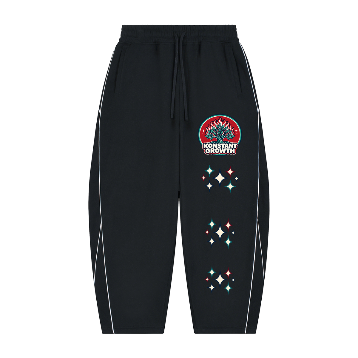 Konstant Growth Vintage — Unisex Piping Fleece Barrel Leg Sweatpants ODMPOD